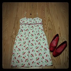 Spaghetti strap Cherry print dress